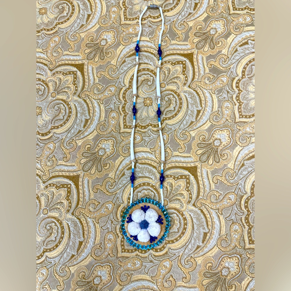 Handmade necklace in blues